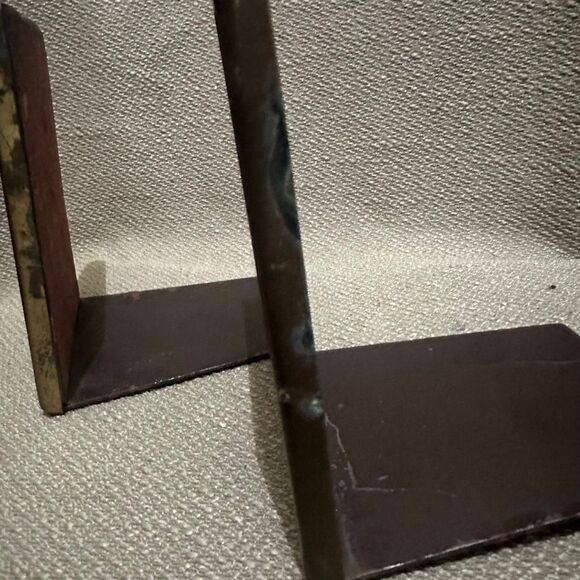 Vintage Bronze Front The Whaleman Statue Heavy Bookend Set Decor - Picture 5 of 12